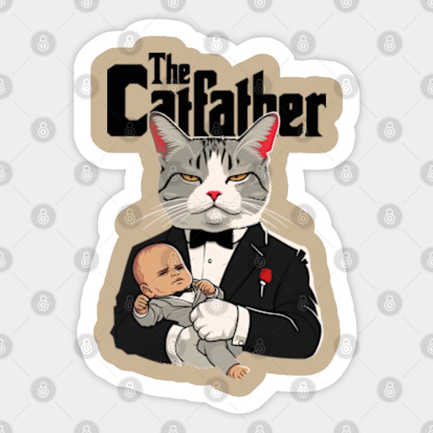 The Catfather Sticker by Three Meat Curry